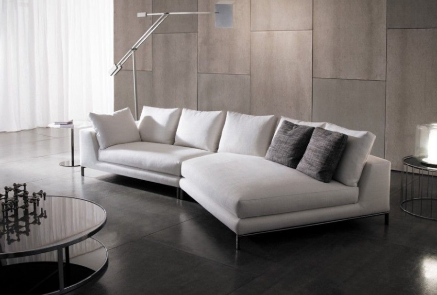 Sofa de tela blanco