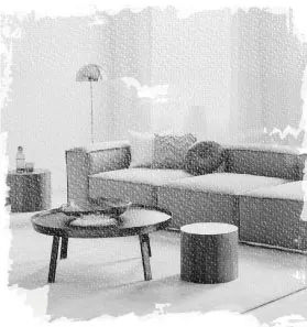 Imagen blanco y negro de muebles premium de Mubb Store